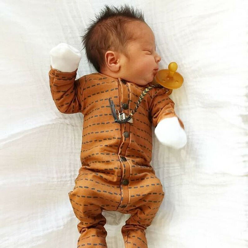 Leuke Pasgeboren Kids Jongen Meisje Lange Mouw Romper Jumpsuit Bodysuit Katoenen Kleding