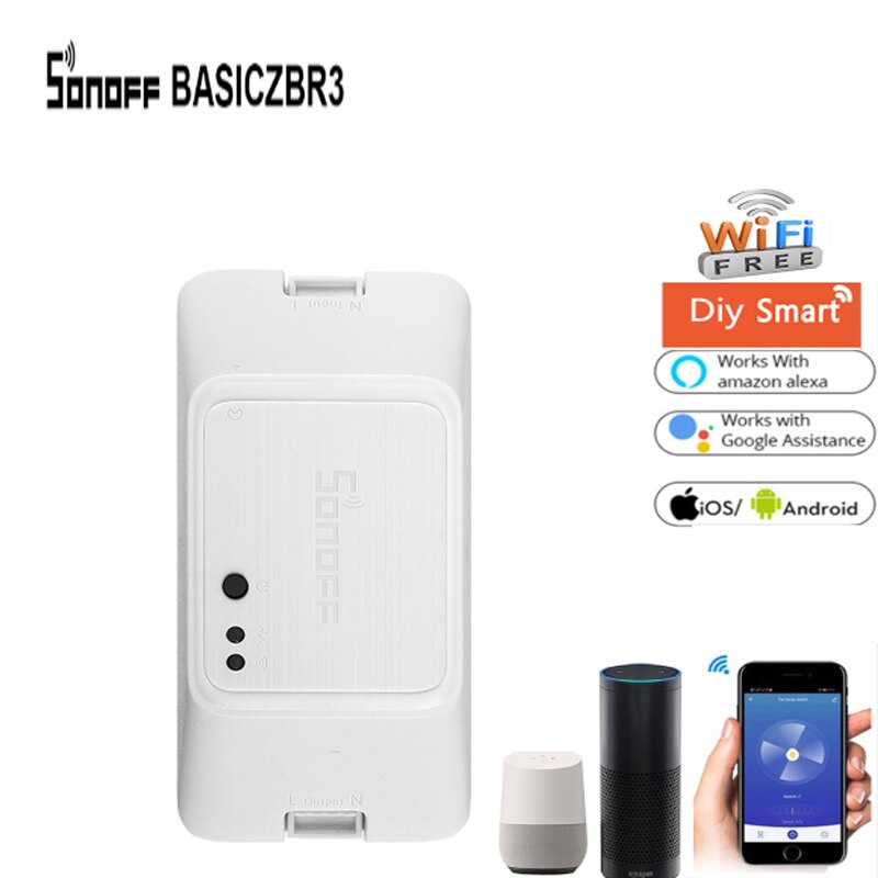 SONOFF BASICZBR3 Zigbee DIY Smart Switch Wireless Remote Control Module Switches Works With Alexa SmartThings Hub For Smart Home