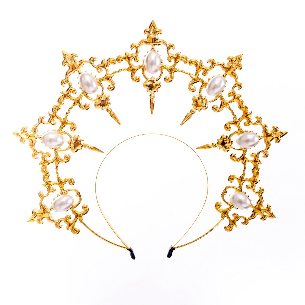 Lolita gótica-Diadema con de Rosa Negra, alas de demonio de plumas, diosa, Halo de sol, corona, Tiara barroca Vintage María: A