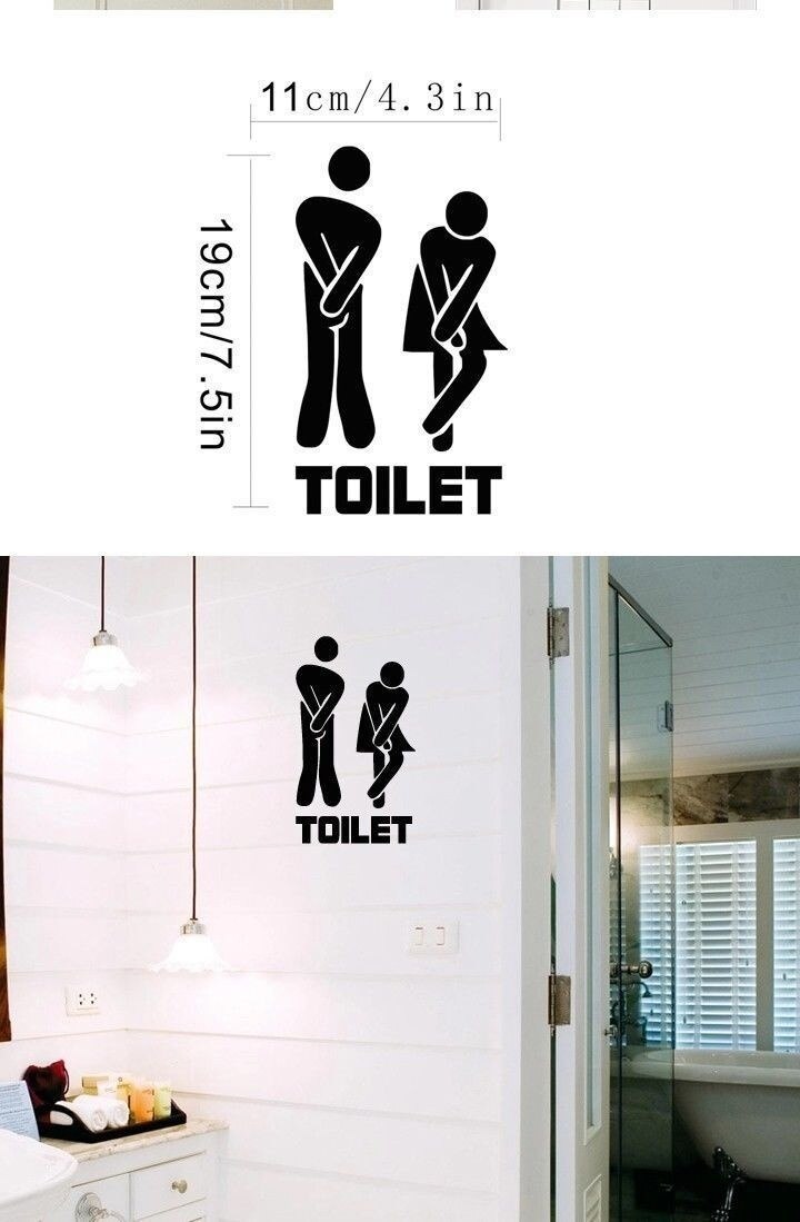 Nieuw Wc Deur Stok Man/Vrouwen Muurstickers Vinyl Decals Decoratie Teken Art Mode Decor CLA88