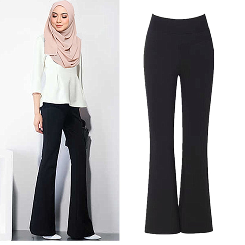 Pantalon pour femmes musulmanes, Ramadan Islam, bureau, OL, taille élastique, ourlet évasé, décontracté, turquie, Kaftan, Abaya, Palazzo