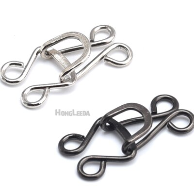 50 set/lote grande de metal latón gancho/gancho de ojo 16 # pantalones/falda/pantalón/gancho para ropa ojos níquel plata negro color níquel: Mixed color