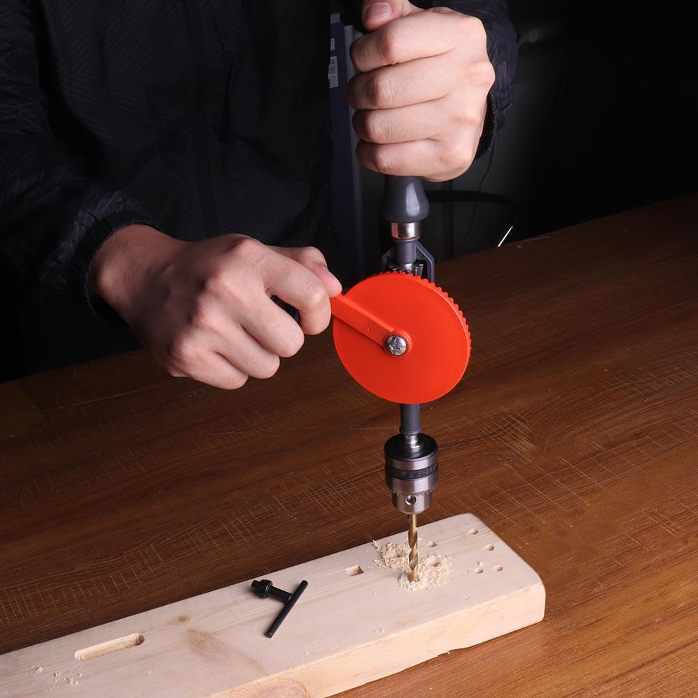 3/8 inch Portable Manual Drill Double Gear Hand Shake Drilling Tool For DIY Craftsman Woodworking Hand Crank Drill