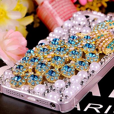 Bling Luxus Strass Pfau Blume Diamant Perle Weichen Abdeckung Fall Für Samsung S20 Ultra S10 S9 S8 Plus Note20 Ultra hinweis 10