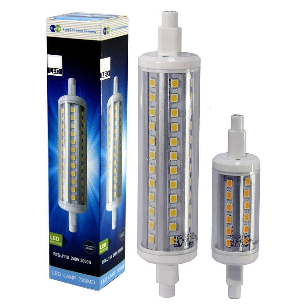 R7S bombilla LED para lámpara 5W 10W 2835 luz Led blanco cálido/blanco frío foco 360 grados AC85-265V Luz de enchufe Horizontal