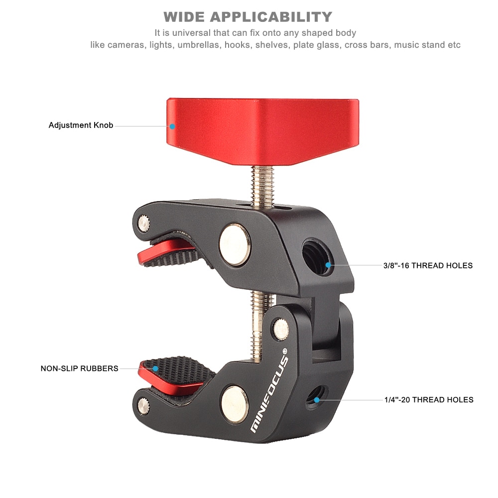 super morsetto Pinza Granchio clip per DSLR rig telecamera Giunto Cardanico Magia braccio Ombrelli sbarra Trasversali Musica Del Basamento Del Treppiedi video Accessori