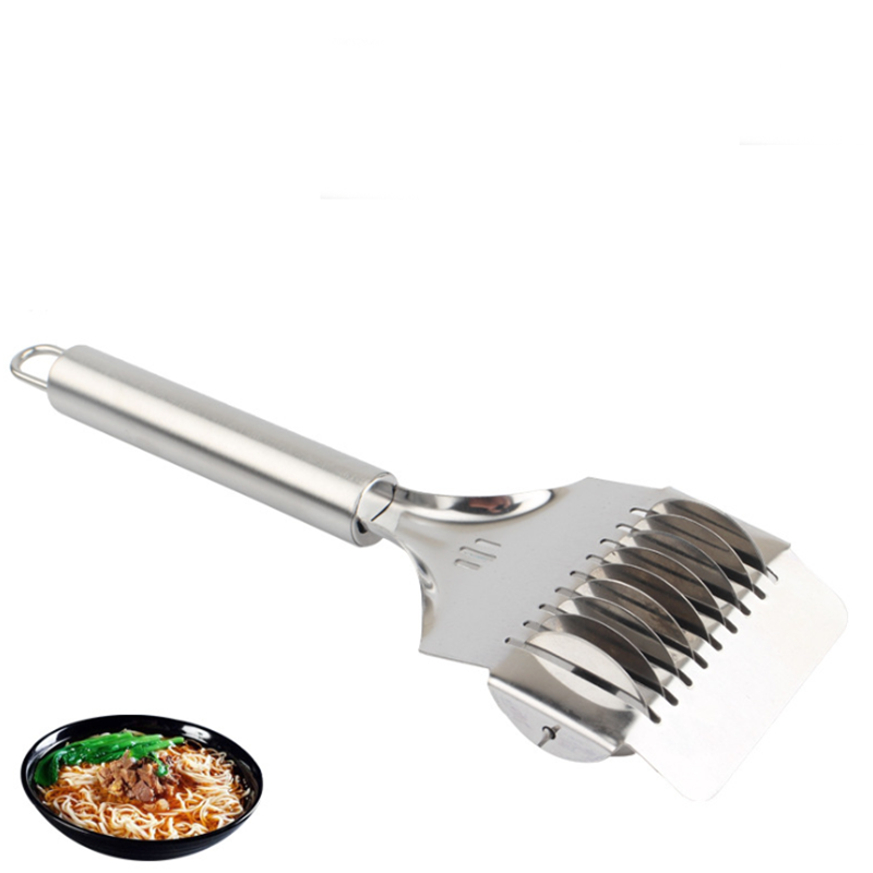 Manual Stainless Steel Spaghett Noodle Maker Lattice Roller Docker Dough Cutter Tool Kitchen Helper DIY Dough Cutting Tool