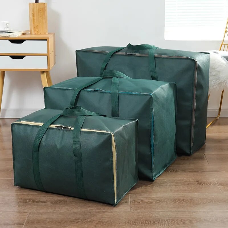 Organizador de colchas en 4 colores para dormitorio, bolsa de almacenamiento de ropa en movimiento, armario grande, camiseta, abrigo, pantalones, estuche de acabado a prueba de agua