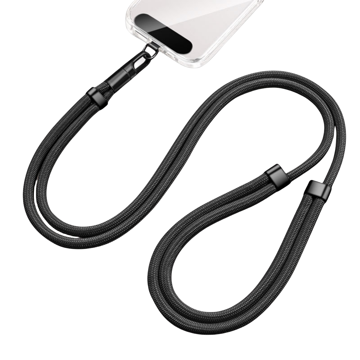 Universelles Telefon-Lanyard mit Clip, verbessert, Anti 360° ° Drehbarer, verstellbarer Hals-/Umhängegurt für alle Handyhüllen: Black