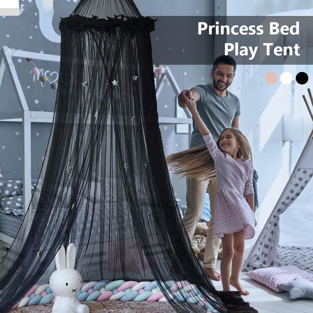 Children's Room Dome Mosquito Net Princess Room Feather Star Decorative Bed Net Free Installation Baby Game Tent