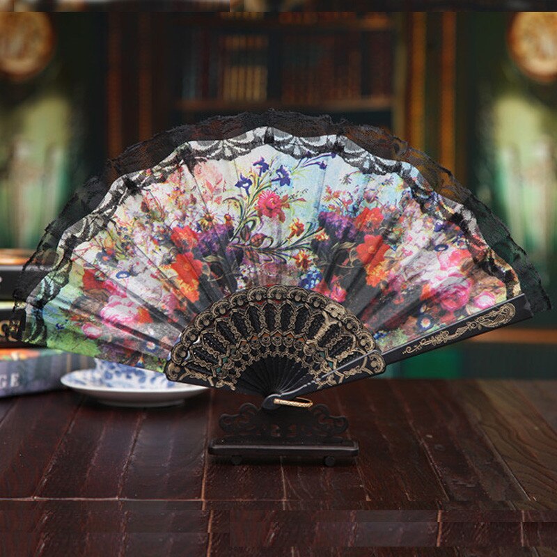 Chinese Stijl Kant Hand Held Folding Fan Dance Party Wedding Decor