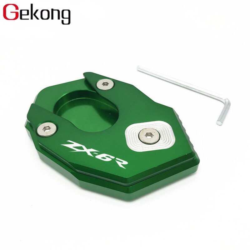 Adapté Pour KAWASAKI ZX6R ZX10R ZX 10R ZX 6R Moto CNC Béquille Latérale Pied Agrandisseur Béquille Latérale Agrandir Béquille: Green-ZX6R