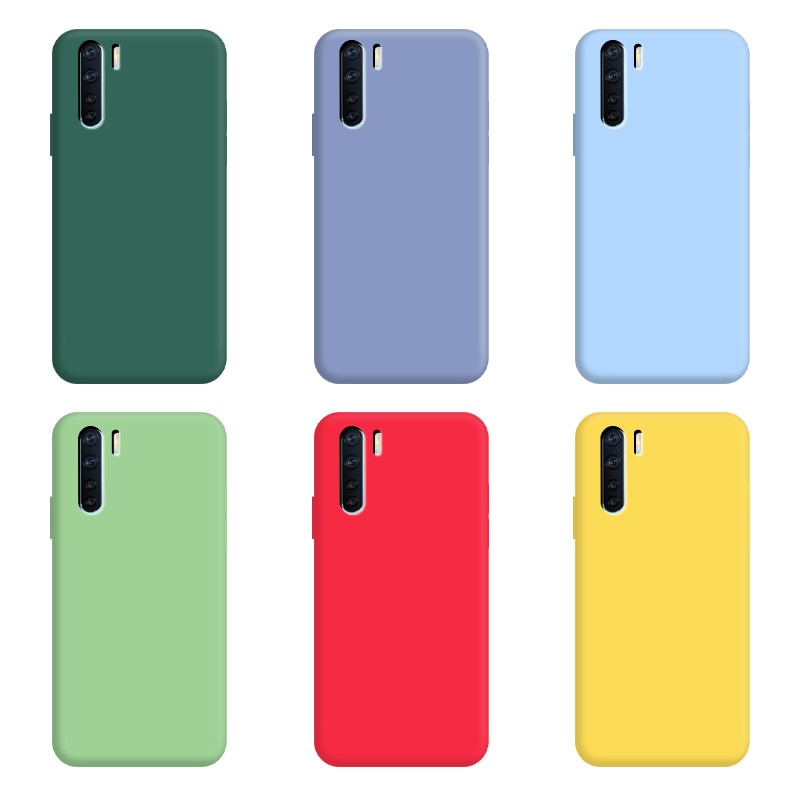 Voor Oppo A91 Case Pure Kleur Siliconen Case Macaron Kleuren Candy Tint Soft Tpu Eenvoudige Zwarte Behuizing Telefoon Back Cover