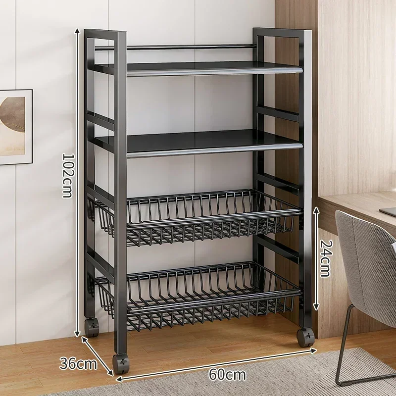 Carro de cesta de verduras para cocina, estante de almacenamiento multifuncional, carrito rodante móvil para fruta, horno microondas, organizador de cocina: Azul oscuro