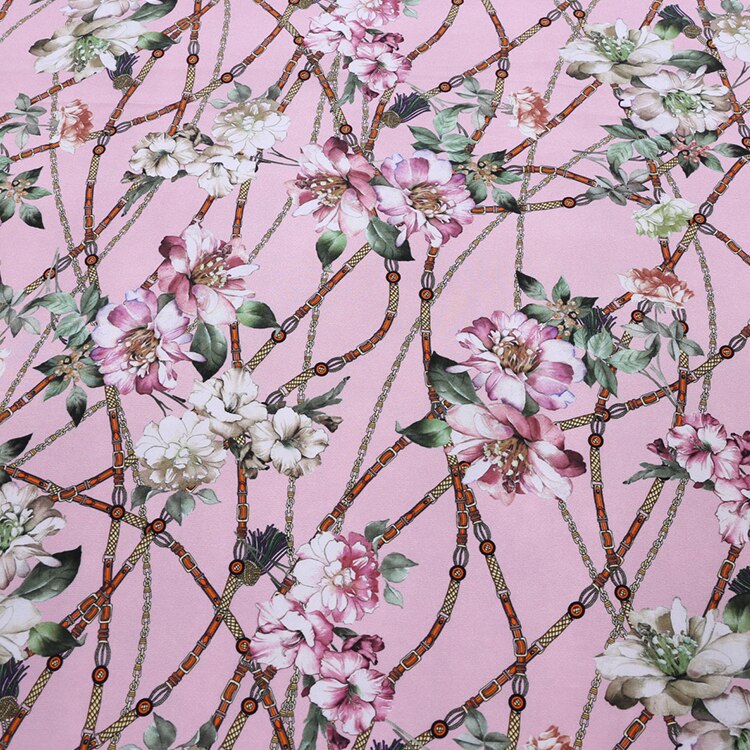 Tela de seda de mora 100% tela china de crepé por metro 16mm 114 cm de ancho Camisa estampada tela de vestido de seda al por mayor