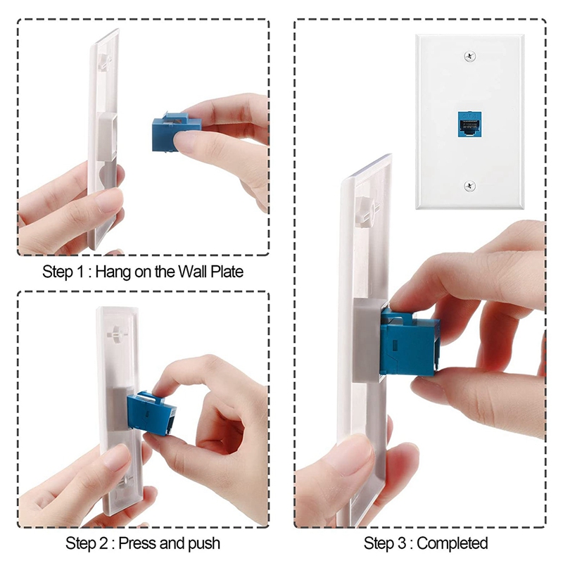 10 Pieces Ethernet Wall Outlet Plate Cat6 RJ45 Wall Plate Jack Female to Female Ethernet Inline Coupler Plates Ethernet