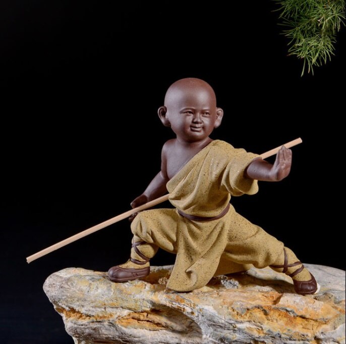 Lille munk skulptur statue keramik boligindretning håndværk kinesisk stil te sæt skulptur buddha statue bedst: 1