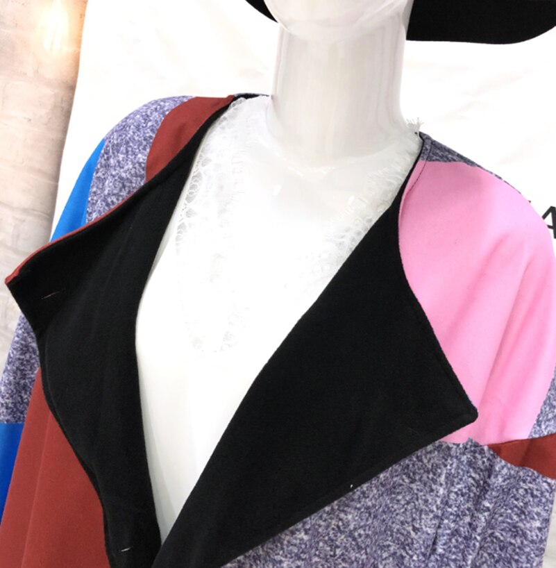 Autumn/winter wool coat with lapel collar