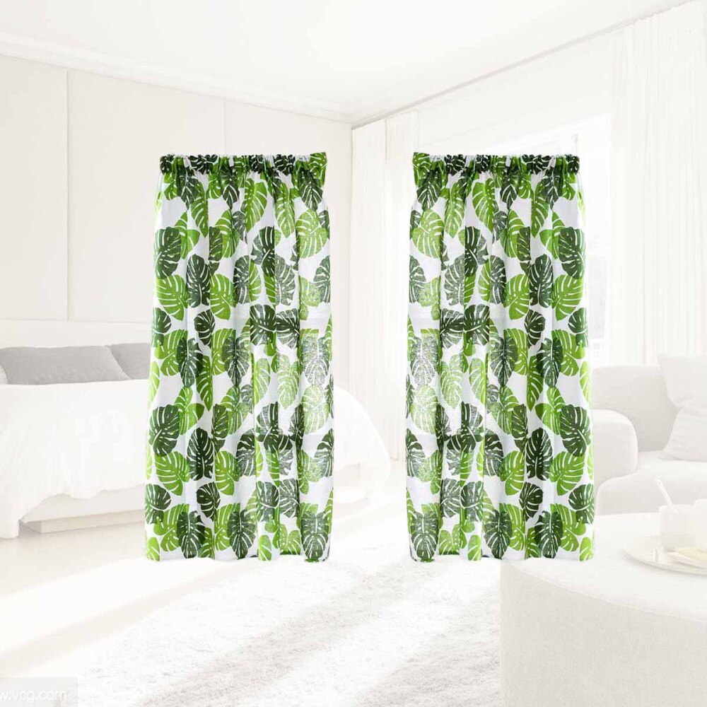 1 Pc Rod Small Window Short Curtain Household Sheer Valance Kitchen Balcony Door Panels Curtain Home Curtain Drape - 100x130cm (