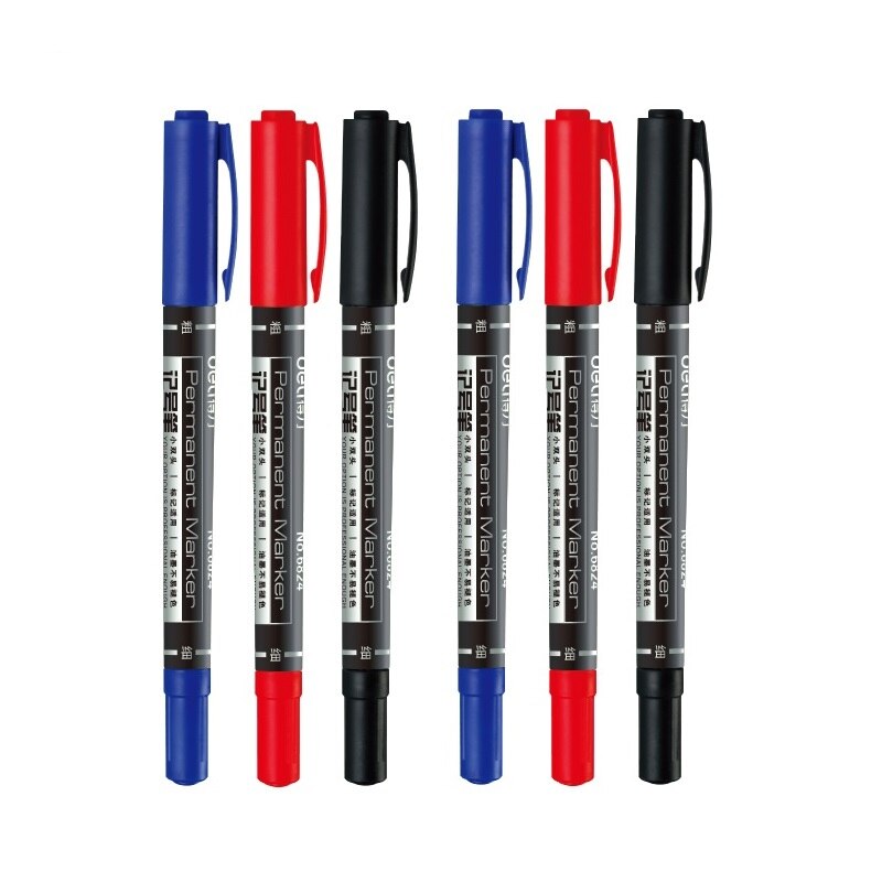 6pcs Permanent marker pen Dry fast Black Red Blue ... – Grandado