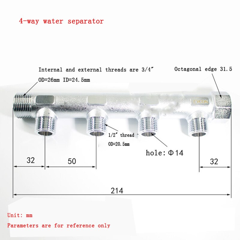 1/2"Brass Faucet Water Manifolds for Water Seperator Faucet Accessories Manifold Switch Valve 2-6 way large flow