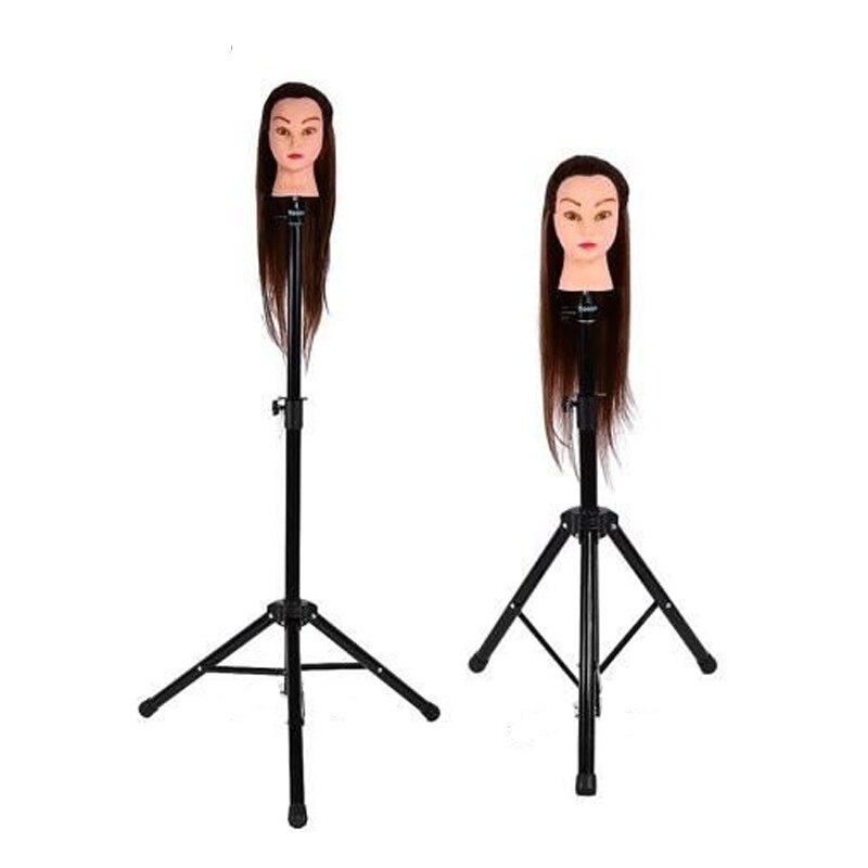 Trípode para peluca ajustable, soporte para cabeza de maniquí, cabeza para formación en peluquería, herramienta de soporte para pelucas