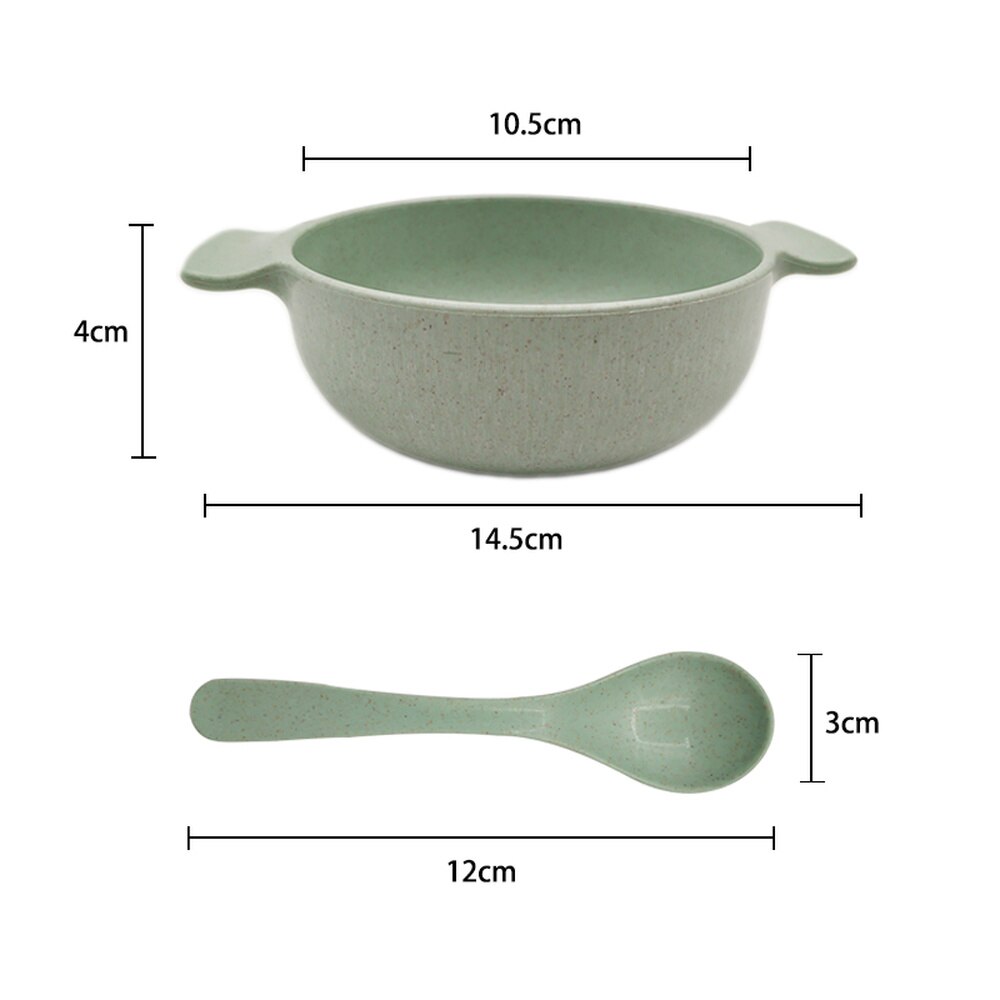Vajilla de alimentación de bebé ecológica, platos para niños, vajilla para comer para bebé, tazón de entrenamiento anticaliente y cuchara
