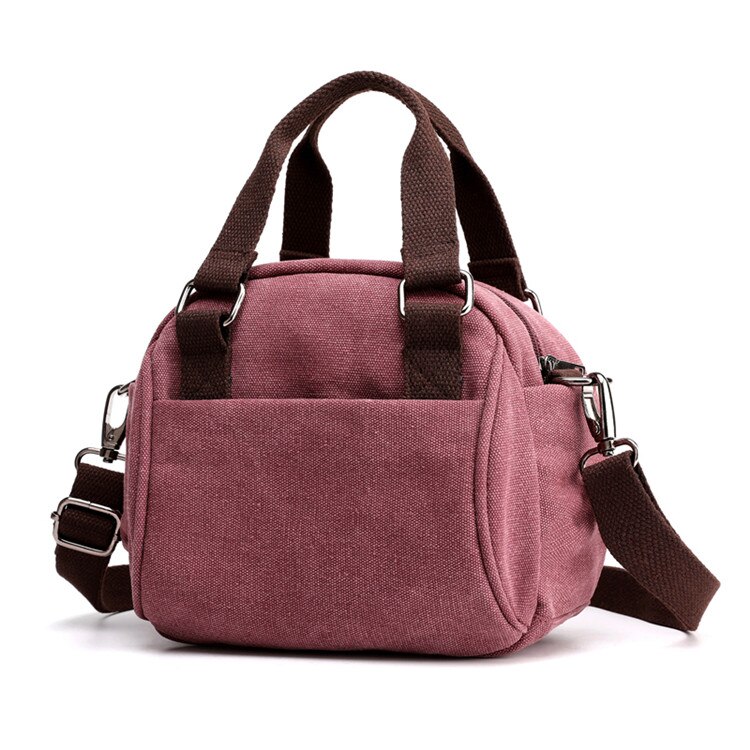 Sac à main Vintage en toile pour femmes, petit sac à bandoulière, fourre-tout pour filles, mini sacoche,: Purple coffee