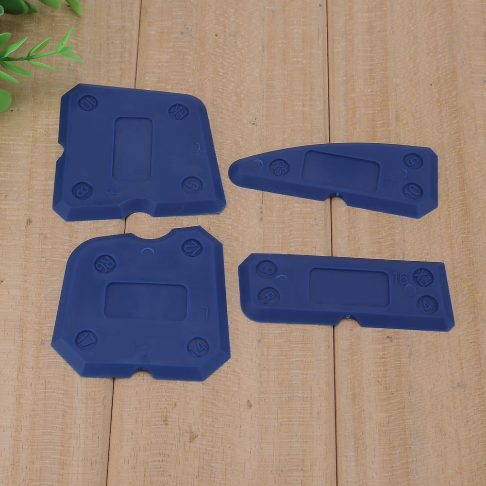 4pcs Caulking Tool Kit Joint Sealant Edge Remover Scraper Blue Hand Tools
