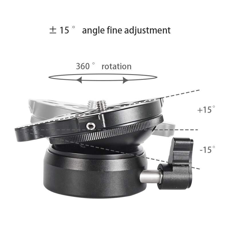 Awei W11 Panning Leveling Base Statiefkop Camera Stand Aanpassen Hoofd Met Met Bubble Level Voor Dslr Camear Statief