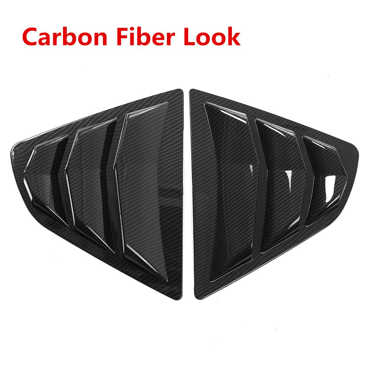 Black/Carbon Fiber Look 2pcs Car Side Rear Window Louver Shutter Cover Trim For Toyota Camry SE XSE L LE XLE: Carbon Fiber Look