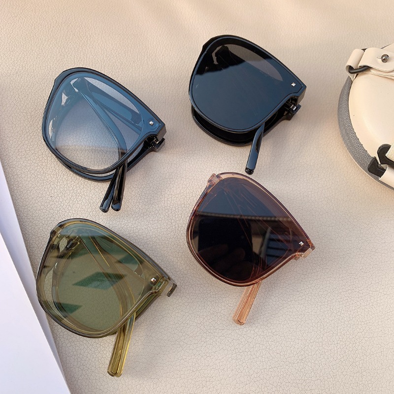 Gafas De Sol cuadradas con montura pequeña para mujer, lentes plegables De De , a la , De viaje, UV400
