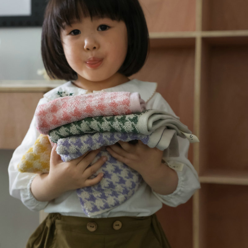 Classic Houndstooth Plaid Towel 100% Cotton Bath Face Hand Square Towel Sets Super Soft Absorbent Bathroom Home Travel Towels