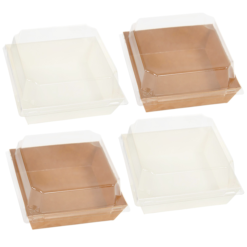 10/20/30 stücke Kuchen Krapfen Boxen Kraft Papier Nachtisch Cookie Bäckerei Lebensmittel Verpackung Kasten mit Klaren Deckel hochzeit Geburtstag Party Liefert