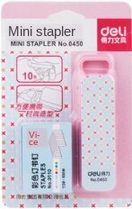 Mini stapler Set + No.10 staples office supplies stationery paper clip binding binder binder: Pink