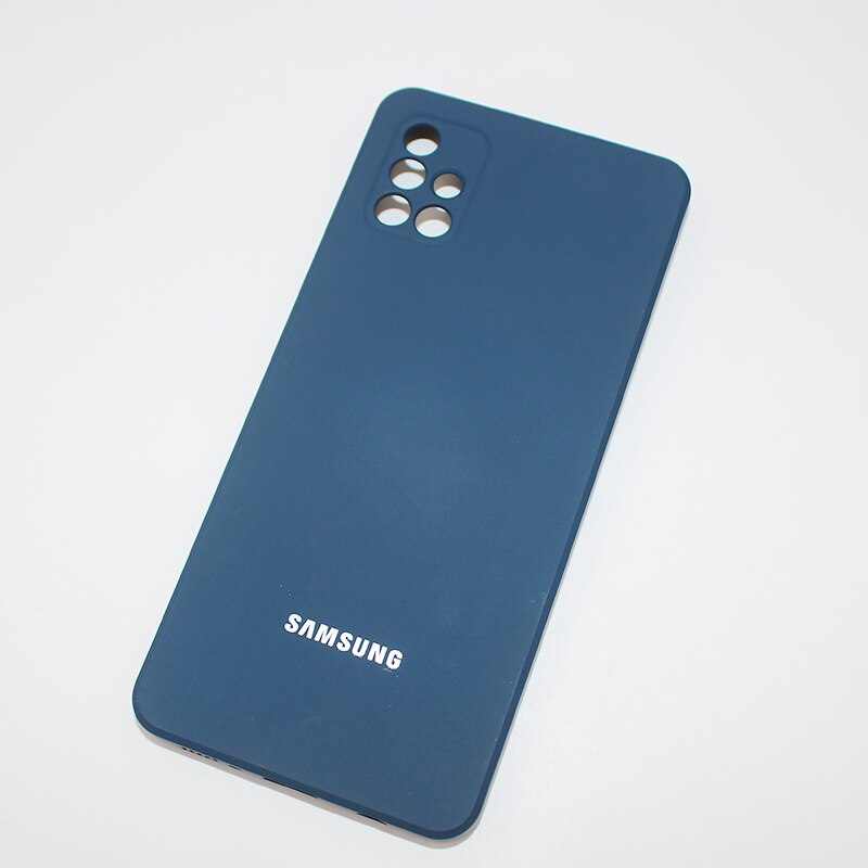 Per Samsung Galaxy A51 4G A71 4G custodia custodia morbida in Silicone di alta qualità Samsung Galaxy a71 4G a51 4G custodia protettiva con Logo: For Galaxy A71 / Dark Blue