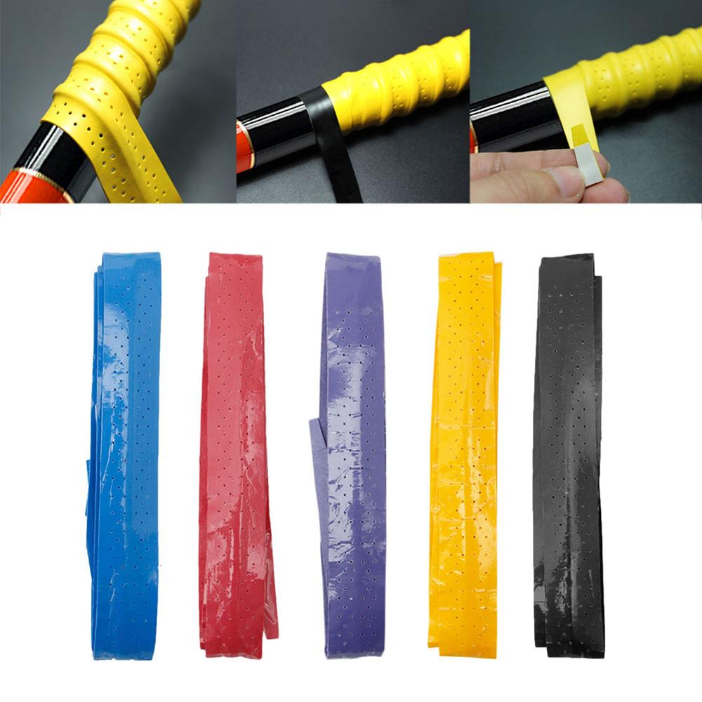 Raqueta antideslizante sobre agarre, rollo de cinta de mango de Squash de Bádminton de tenis, 5 colores