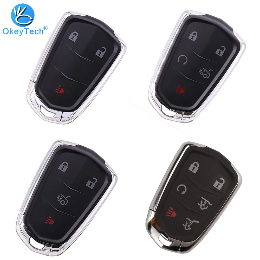 Okeytech Vervanging 3/4/5/6 Knoppen Autosleutel Case Cover Shell Fob Voor Cadillac Srx Cts Ats Xts escalade Esv Met Insert Key