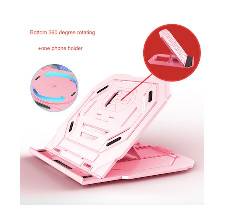 Laptop Stand Cooling Base Foldable Laptop Bracket Tablet Support Cooler Stands Holder with Free phone holder: 6