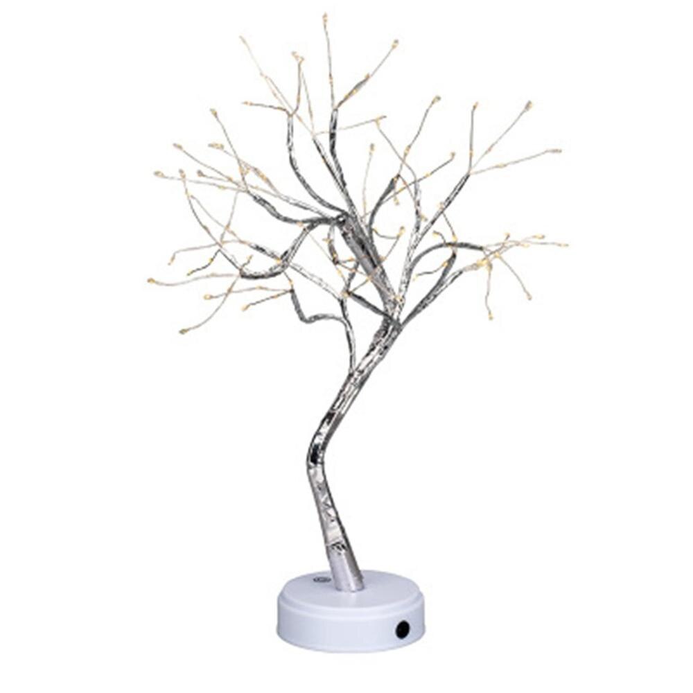 108 led usb vuurboom nachtlampje feest huisdecoratie sprookjesachtige verlichting kinderkamer lamp oplaadbare kraanbediening nachtlampje: Wit