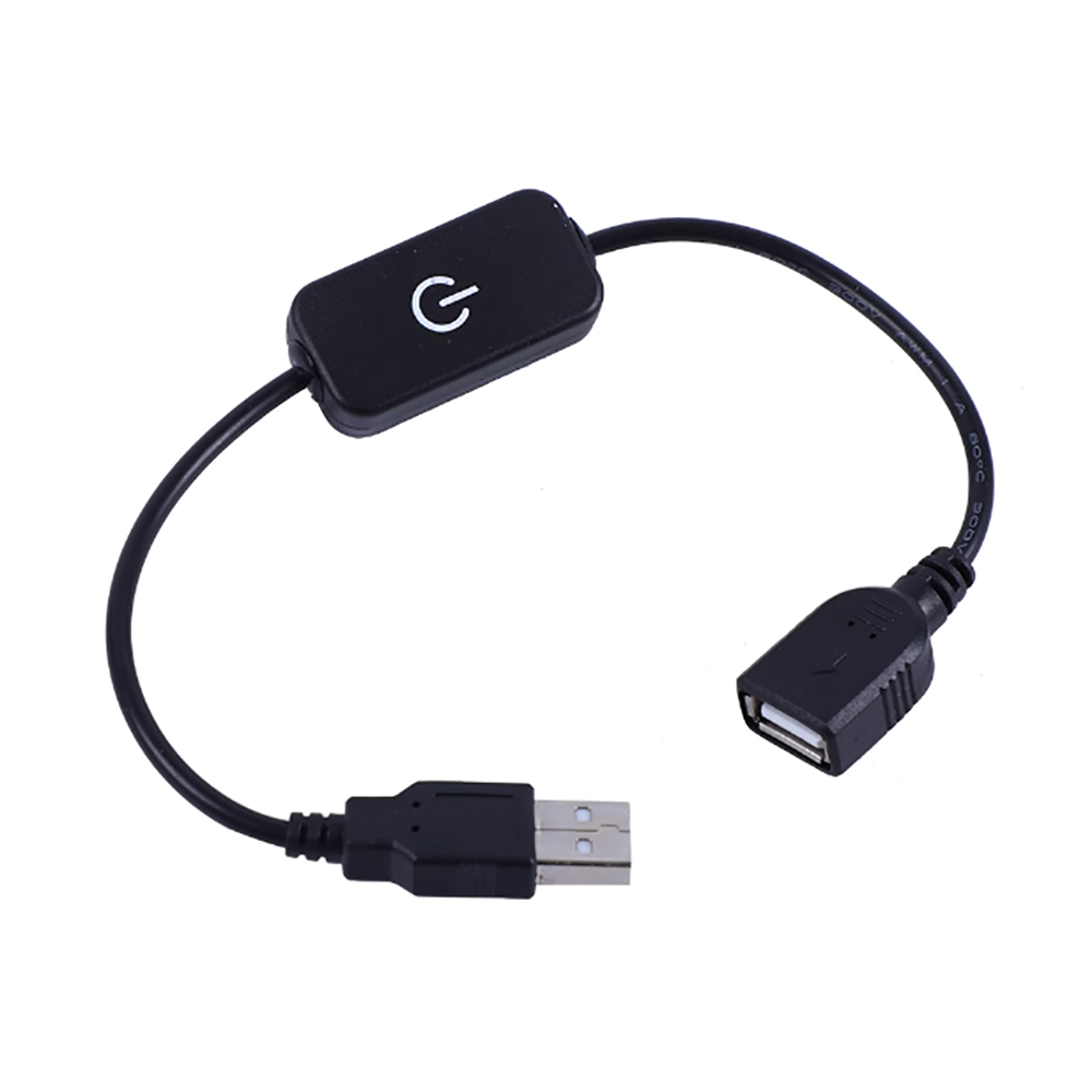 USB-Kabelschakelaar 28Cm Usb Een Man Naar Een Vrouwelijke Verlengstuk Zwarte Kabel Met Aan/Uit-Schakelaar, Usb 5V Touch/Knop Dimmer Schakelaar: Goud