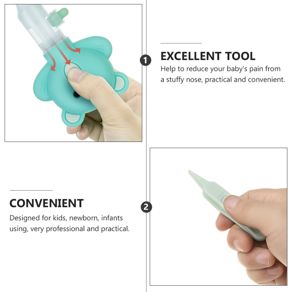 1 Set Baby Neus Aanzuiger Neus Schoonmaak Tool Anti-Terugstroom Neus Sucker Siliconen Nasale Sucker Pomp Type Neus Sucker voor Thuis Infa