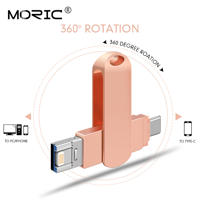 3 in 1 USB 3.0 uディスクメタルフラッシュドライブ,iPhone 11 Pro/11/xs/x/8/7用ライトニングコネクタ