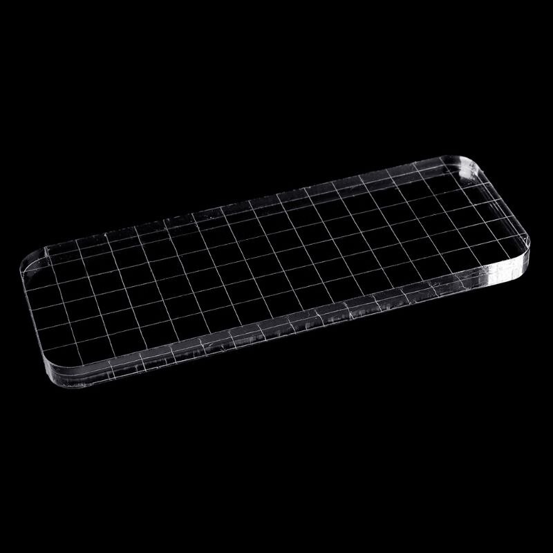 Transparent Acrylic Clear Stamping Block Grid and Grip Scrapbook Craft Making Essential Tool 8 Stlye Stamps for Scrapbooking: 8