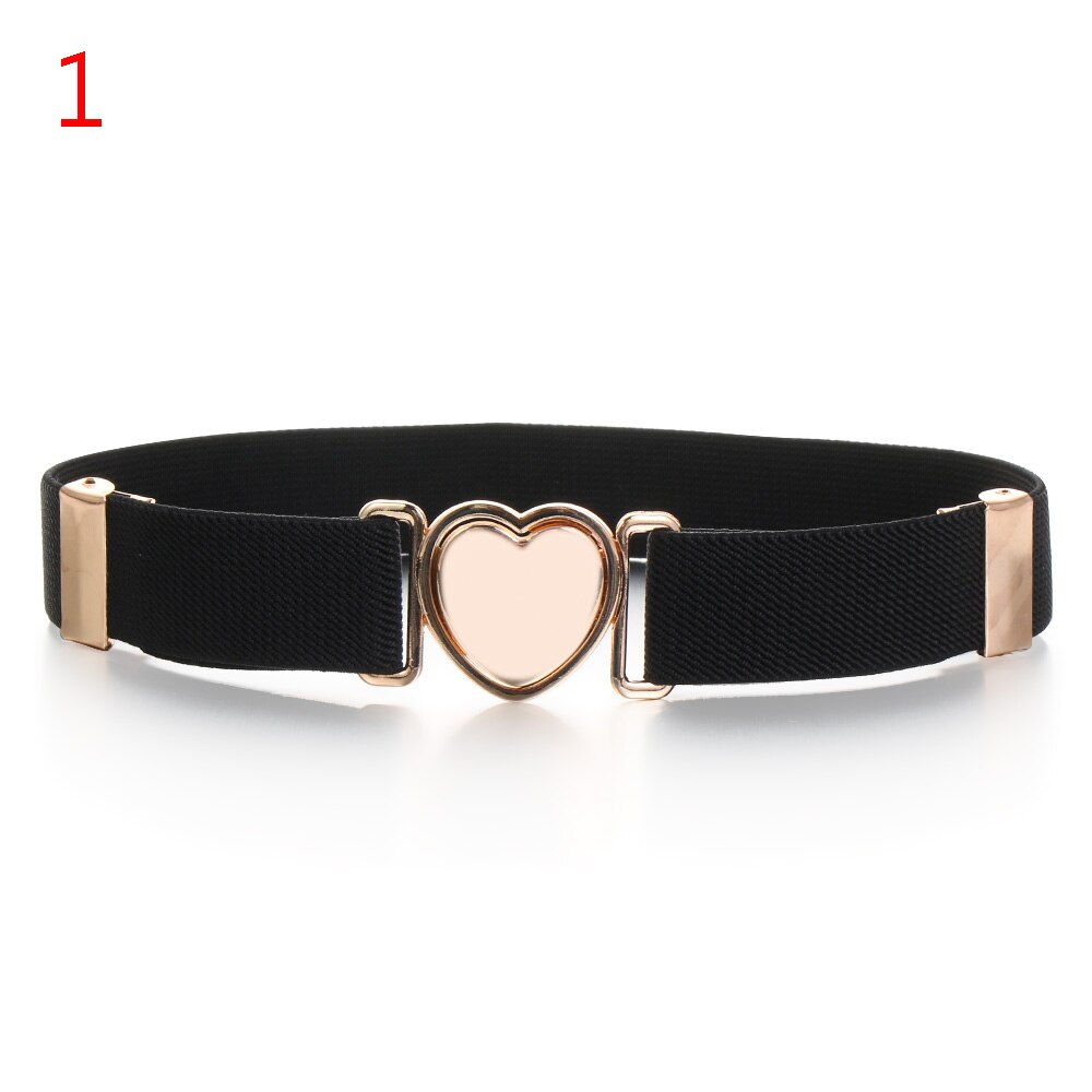 1 Pcs Children Belt Elastic Belts Girl Stretch Waist Belt Adjustable Heart Belt Uniform Belt for Teen Kids Girls Dresses: 1