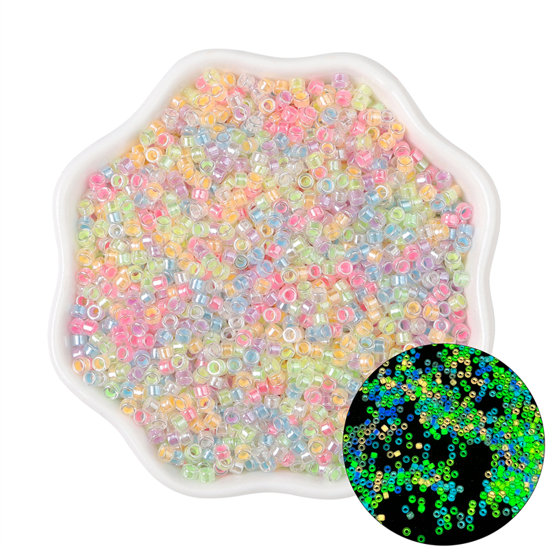 10g 700 Uds 2,5mm cuentas de semilla de vidrio luminosas que brillan en la oscuridad 1mm agujero para fabricación de joyería DIY pulsera collar cuentas artesanales: Nude