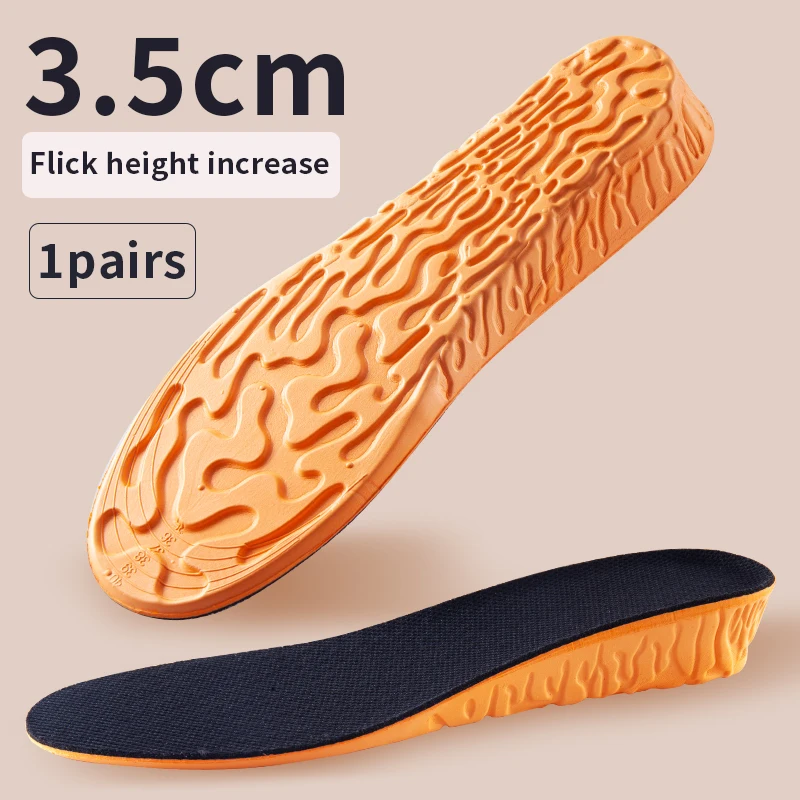 Orthopedic Height Increase Insoles for Women Men Invisiable 1.5-3.5cm Memory Foam Shoes Pad Breathable Feet Care Insole: Red / 5