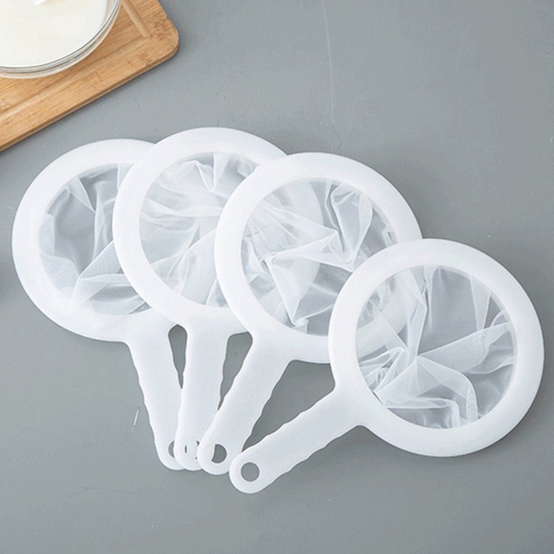 Reutilizable de Nylon súper fino tamiz colador 80 filtro de malla colador con mango para cariño de jugo de té de leche de soja de filtro de café #25