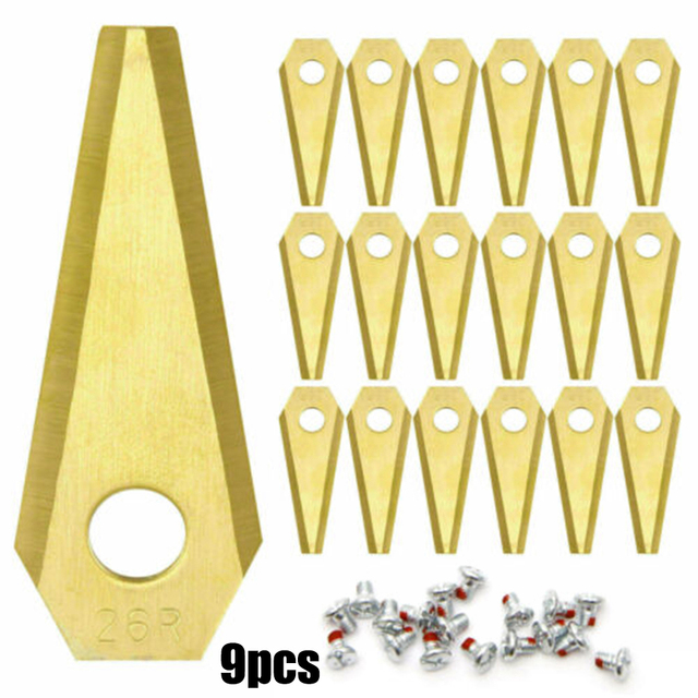 Juego de cuchillas de repuesto para cortacésped robótico Bosch Indego, tornillos de hojas de Metal, piezas de cortacésped, 9/18/30 piezas: 9pcs