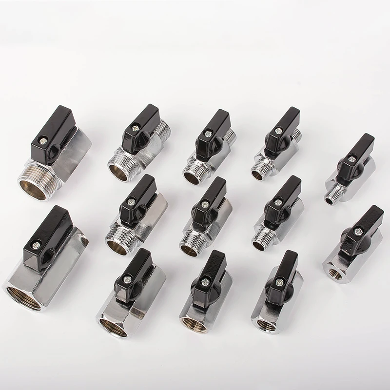 1/8" 1/4" 3/8" 1/2" Threaded Mini Brass Ball Valve BSP Male To Female Air Compressor Water Gas Oil Shut Off Valve